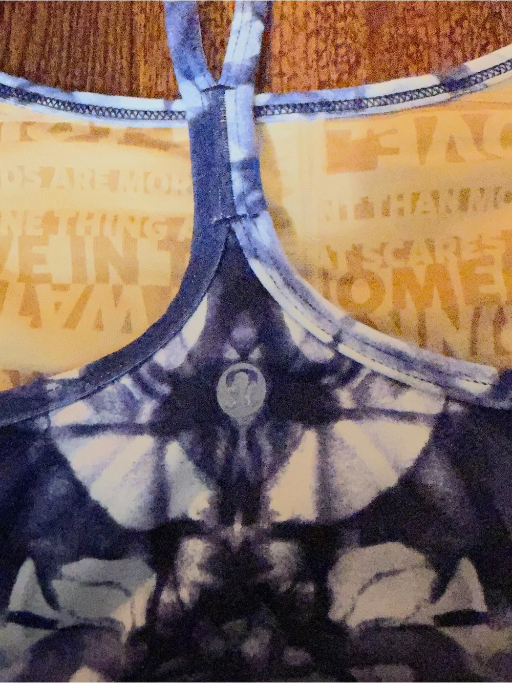 Lululemon Power Y Tank in Ink Blot White Deep Indigo Size 8
